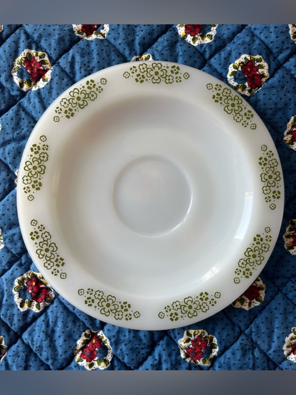 Anchor Hocking #1019 Springwood Green Placesetters Collection Plates - Set of 6